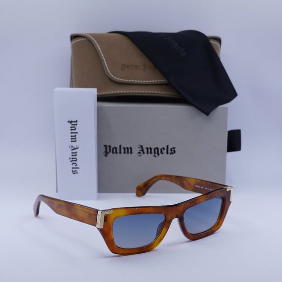 Palm Angels PERI10K MALIBU 6E49 Cat Eye Sunglasses - Havana/Blue - Picture 1 of 8